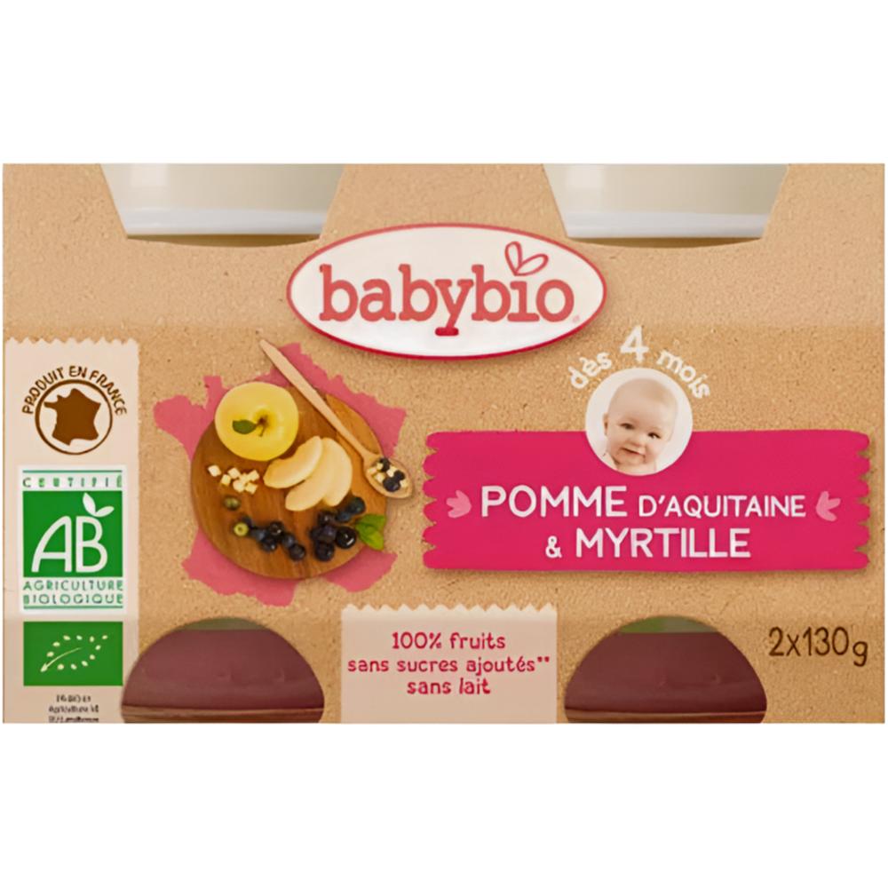 [708828] Petit Pot Pomme Myrtille Babybio 130g 2 unités