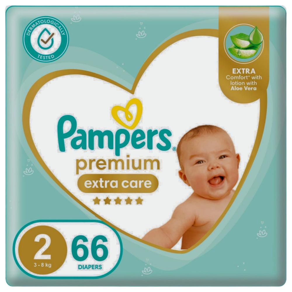 Couches Bébé Premium Care Taille 2 (3-8kg) Pampers 66 unités