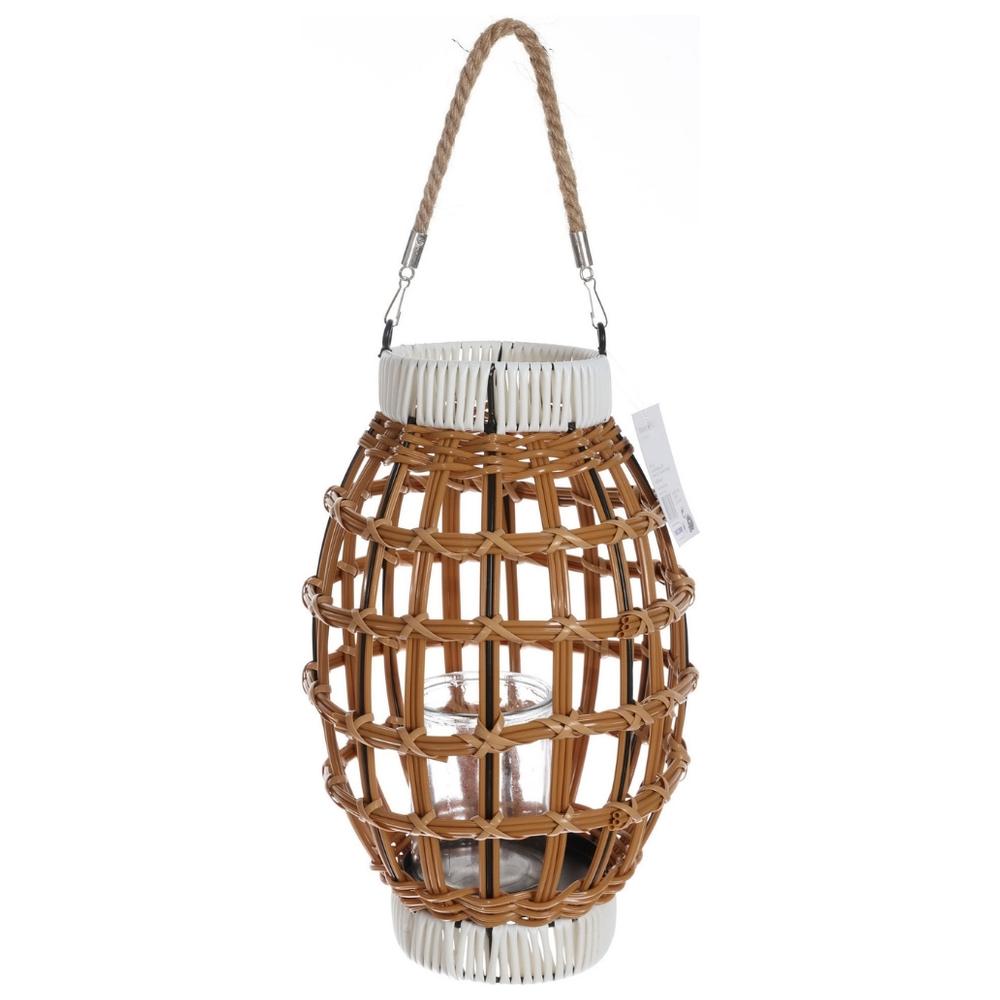 [721798] Lanterne Tissée avec Corde Blanche Kasa 30 cm