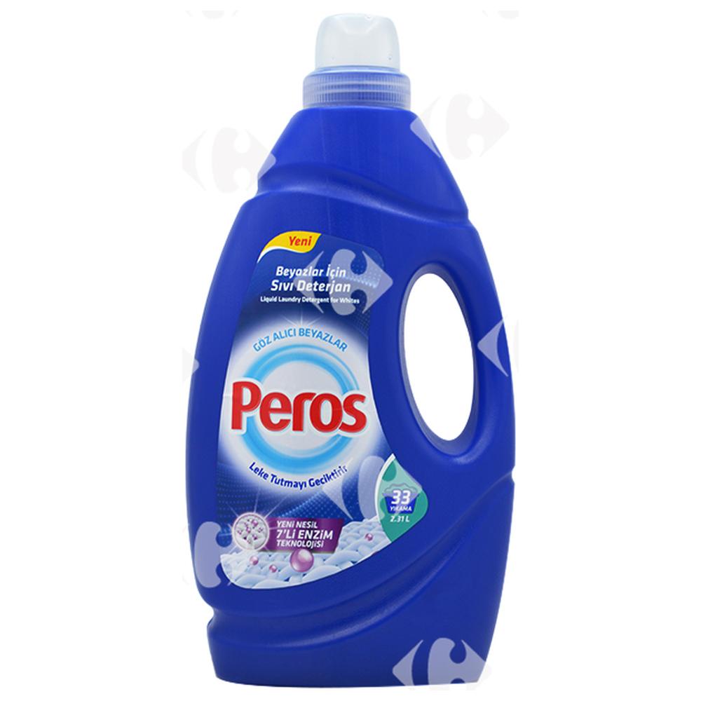 Détergent Lessive Liquide Machine Blanc Couleur Peros 2,3L.