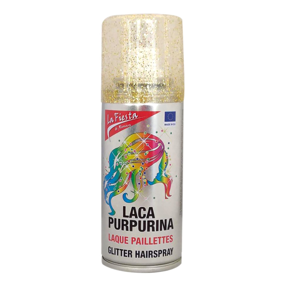 [724231] Spray Cheveux Pailleté Doré La Fiesta 125ml