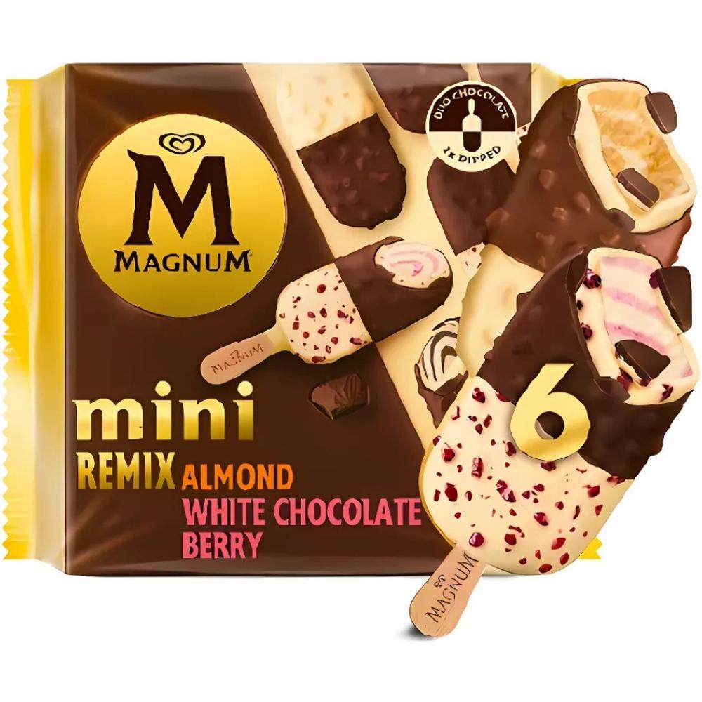 [731585] Mini Bâtonnets White Berry Almond Magnum 6 unités 60ml