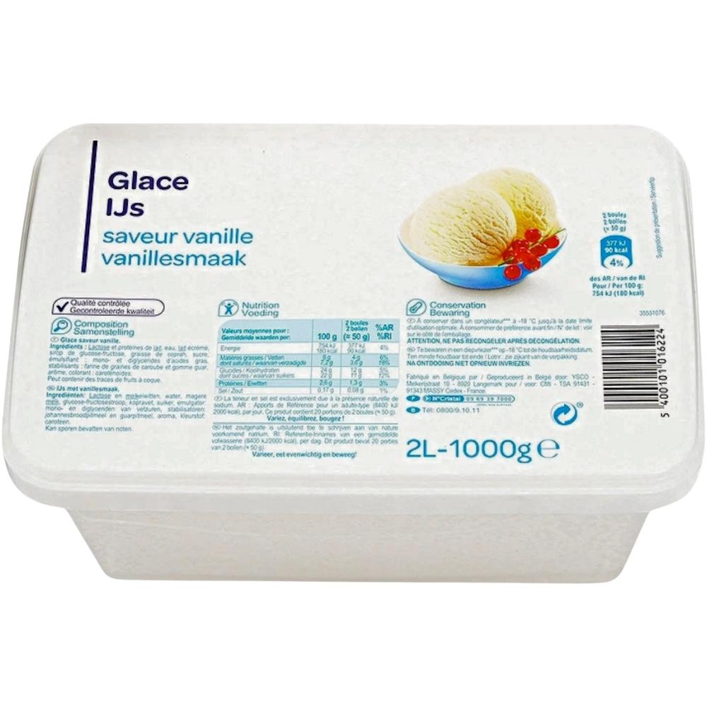 Crème Glacée Vanille en Bac Carrefour Simpl 2l