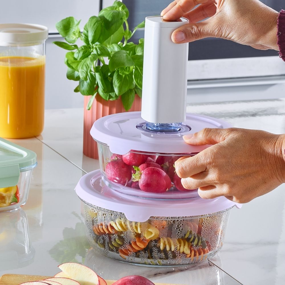 Boîte Hermétique Ronde en Verre Sous Vide Kasa 1,4L