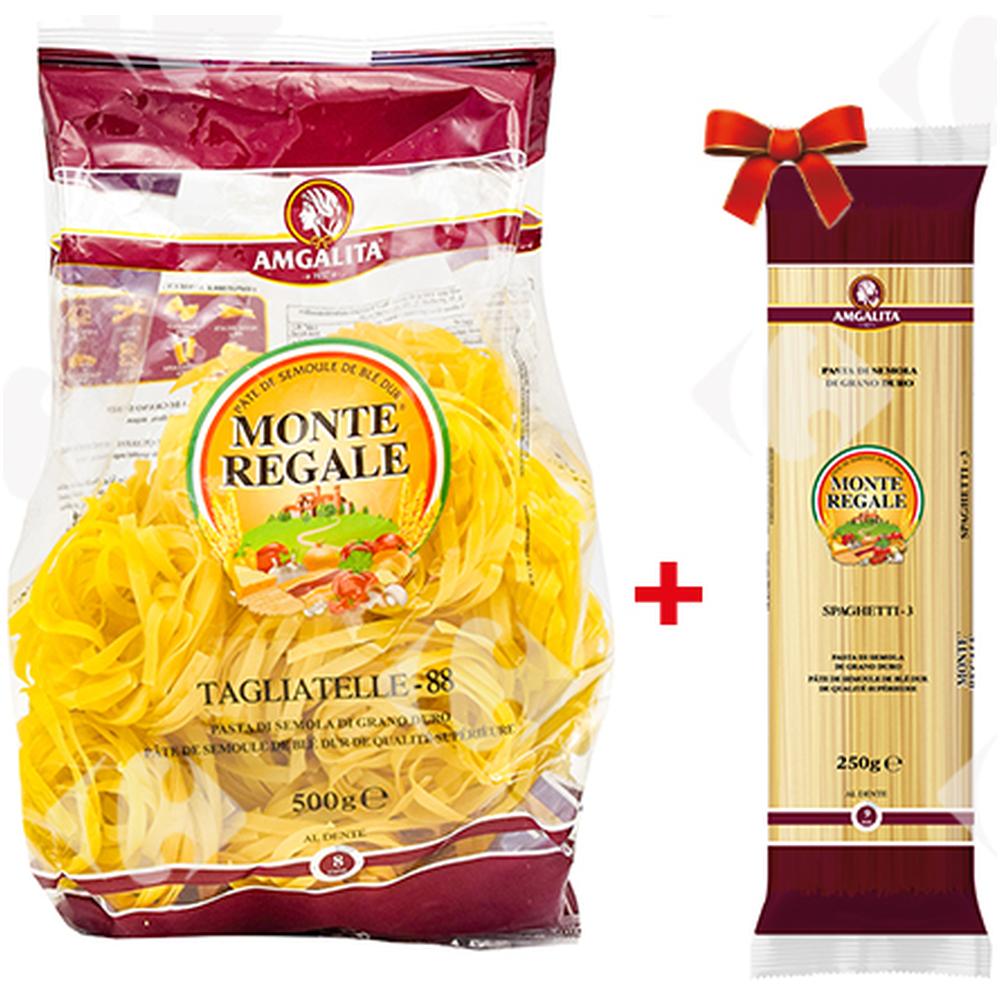 [656493] Lot Tagliatelles Monte Regale 500 g + Spaghettis Monte Regale 250 g offerts