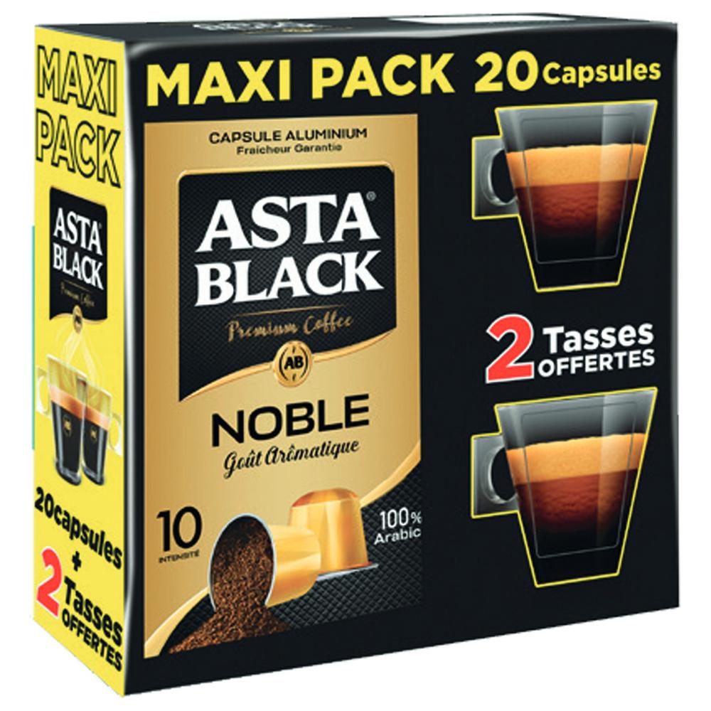 [659395] Pack 20 Capsules Asta Black Blend + 2 Tasses