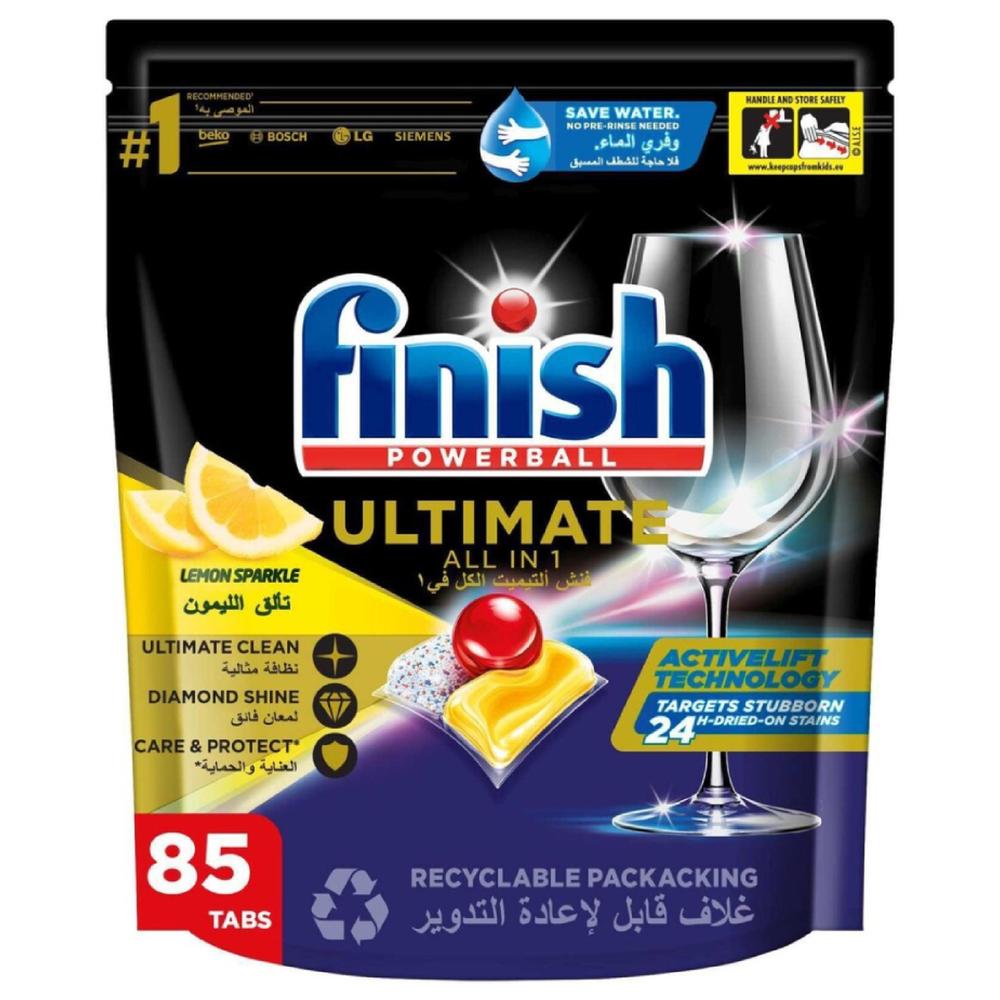 Tablettes Lave-Vaisselle AIO Powerball Ultimate Citron Finish 85 unités