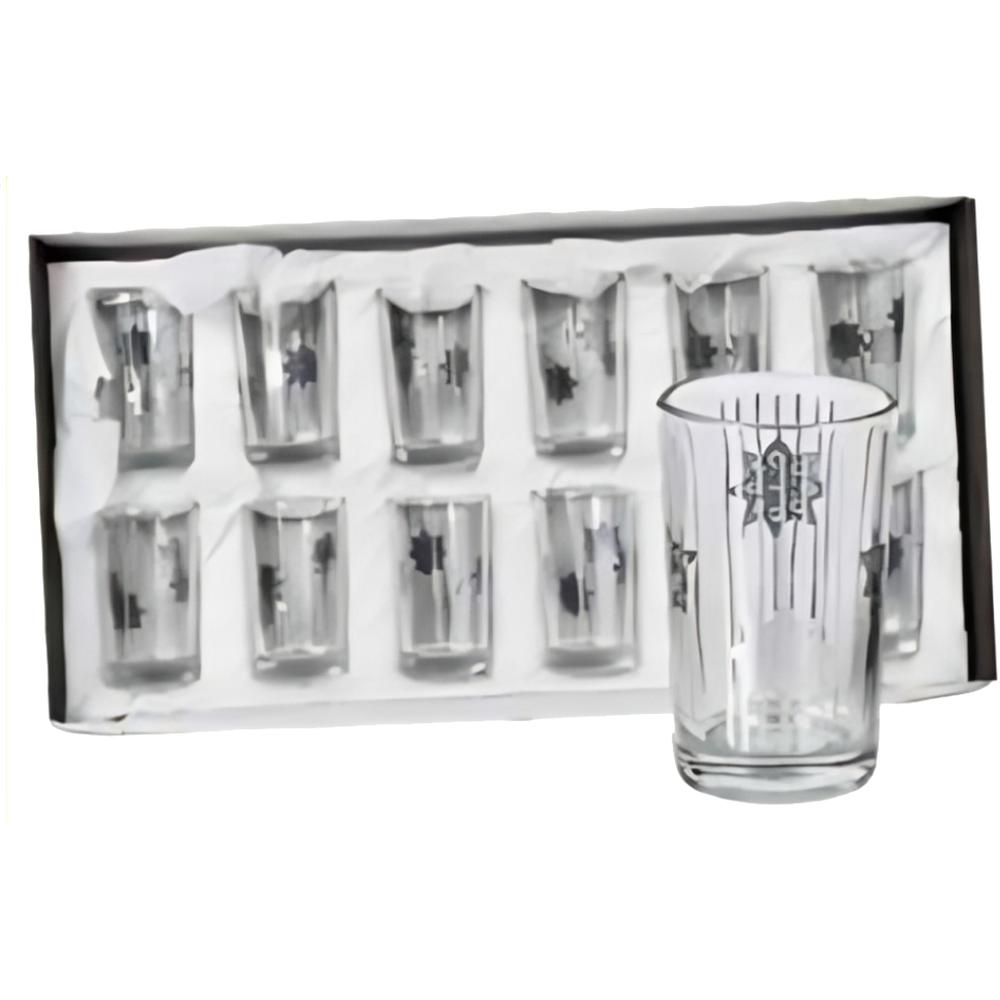 [710013] Verre à Thé Décorées Argenté 12 unités.