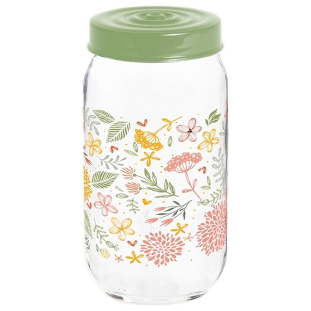 Bocal en Verre Décoré Botanique 1L
