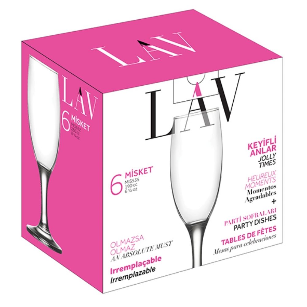 Misket Ensemble de 6 Coupes à Champagne