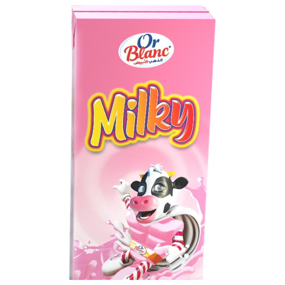 Lait Aromatisé Milky Fraise Or Blanc 200ml