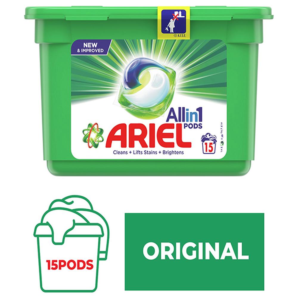 Capsules Lessive Automatique All in 1 Pods Original Ariel 15 unités.
