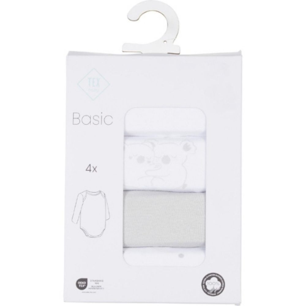 Lot 4 Bodies Manches Longues Bébé Gris