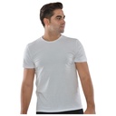 T-shirt Homme à Manches Courtes Col Rond Blanc - Taille S