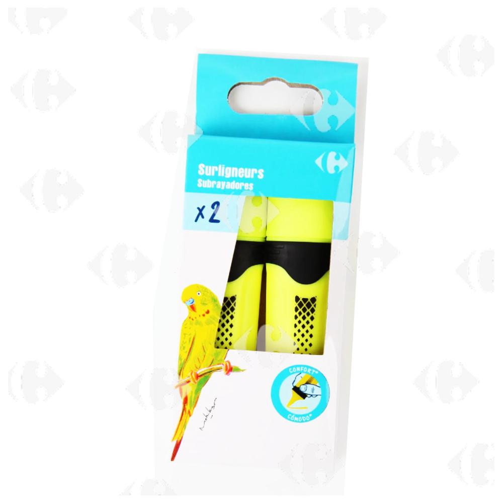 [666698] Surligneurs jaunes Carrefour 2 unités