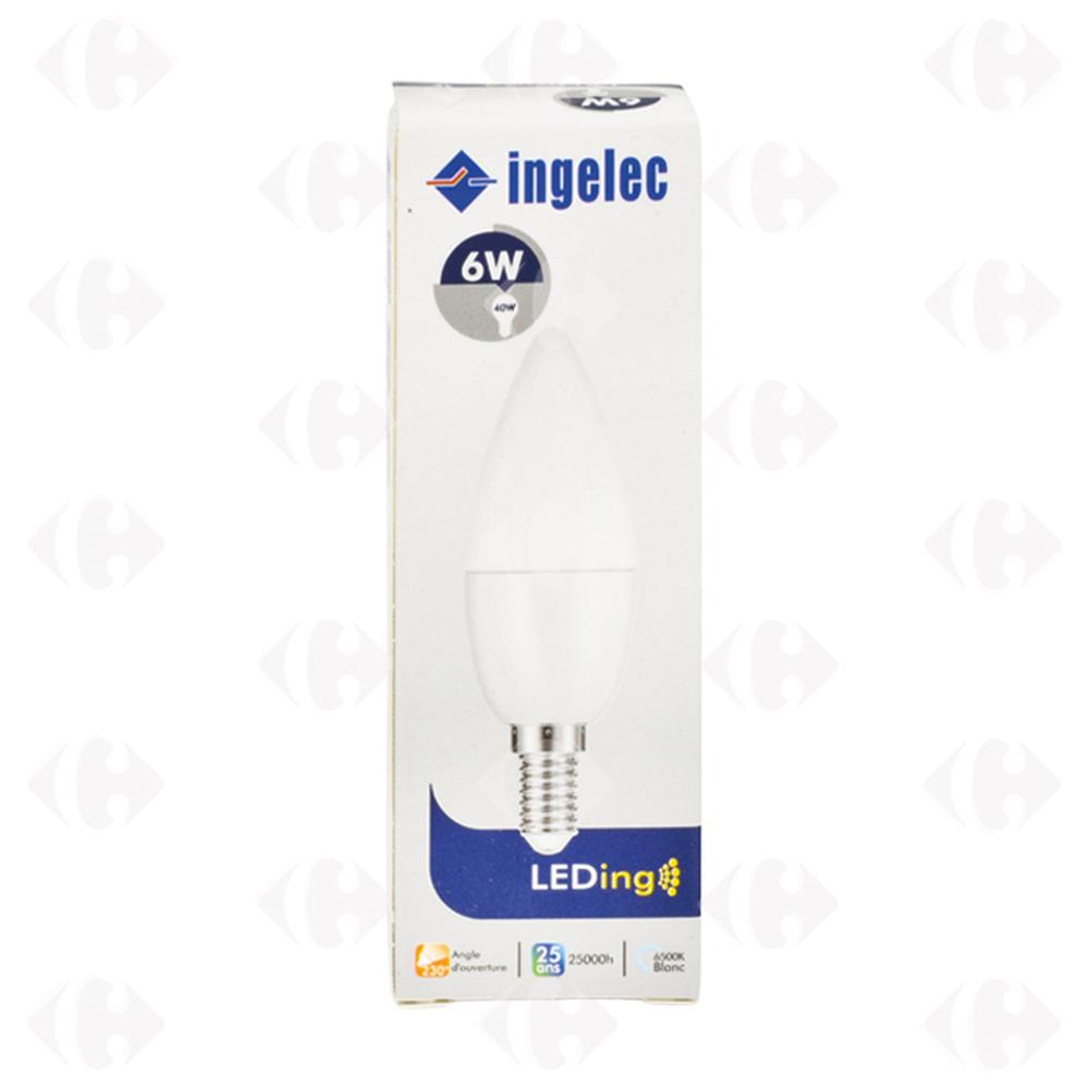 Lampe Led Flamme Pour Lustre 6W E14 Lumière Blanche Ingelec.