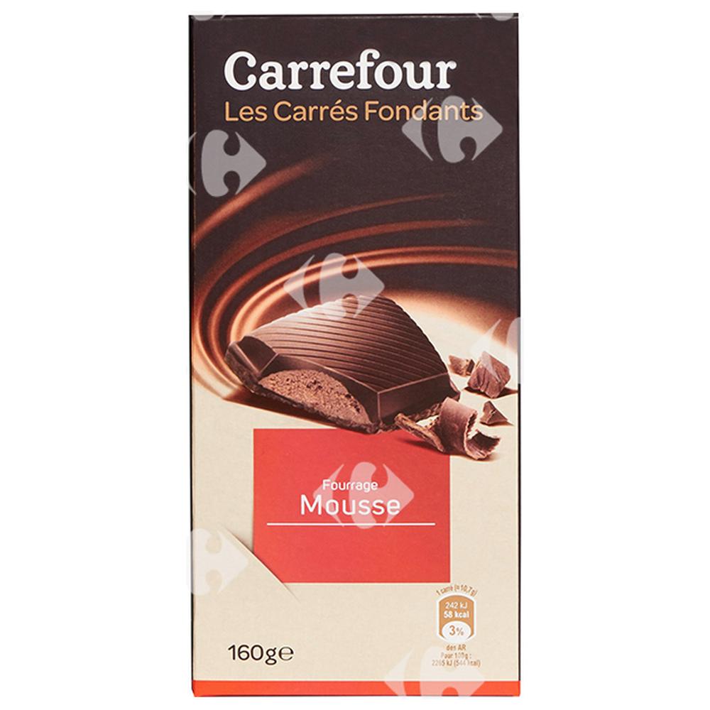 Tablette de Chocolat Noir Fourrage Mousse Carrefour 160g