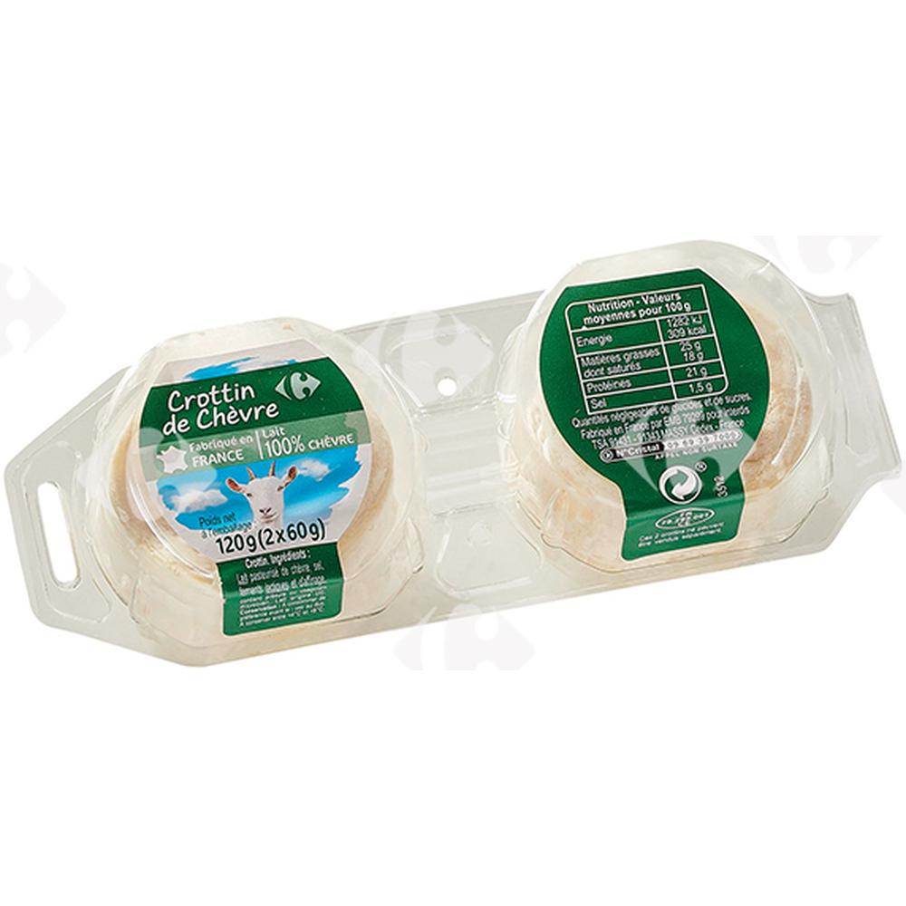 Crottin de Chèvre 45% Mg Carrefour 2x60g
