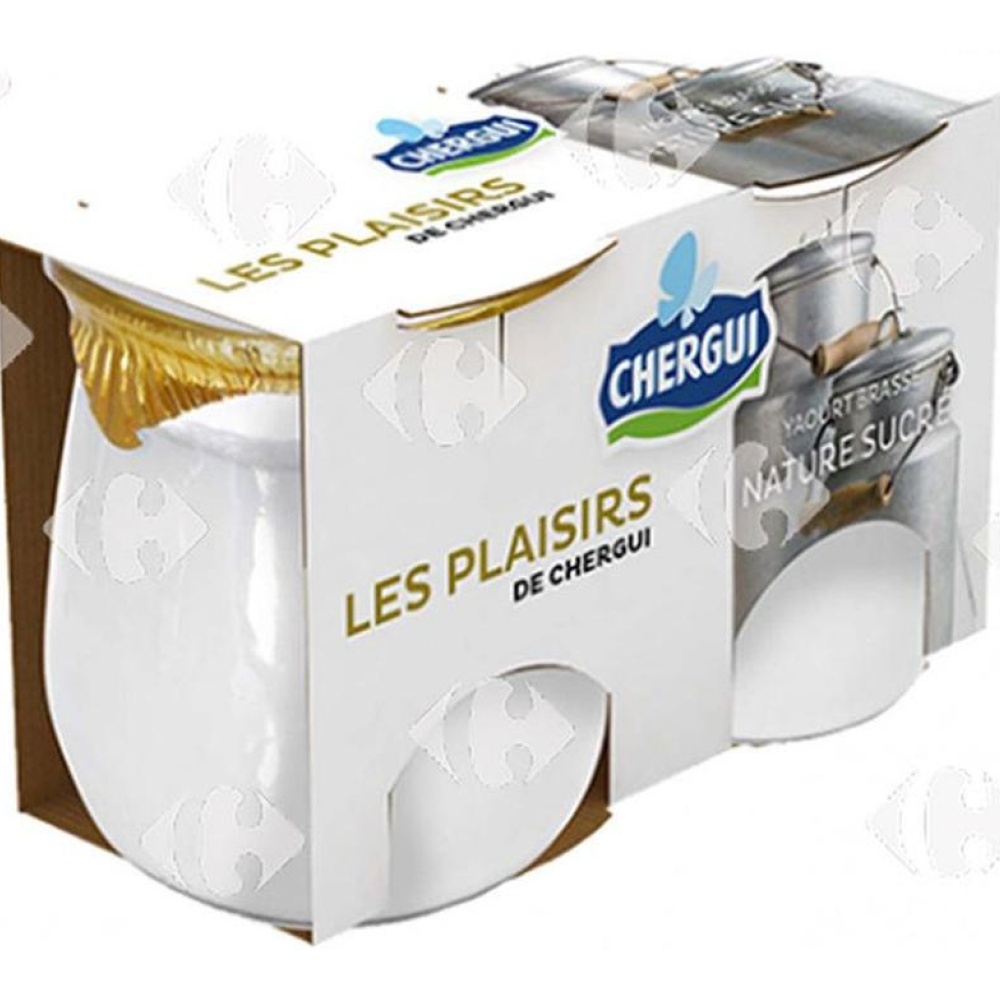 Yaourt Brassé Nature Sucré Les Plaisirs de Chergui 2x125g