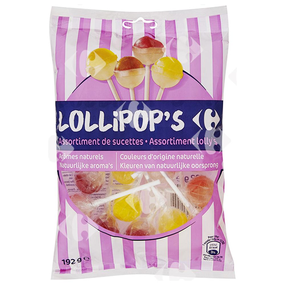Sucettes Fruits et Cola Lollipop'S Carrefour 192g