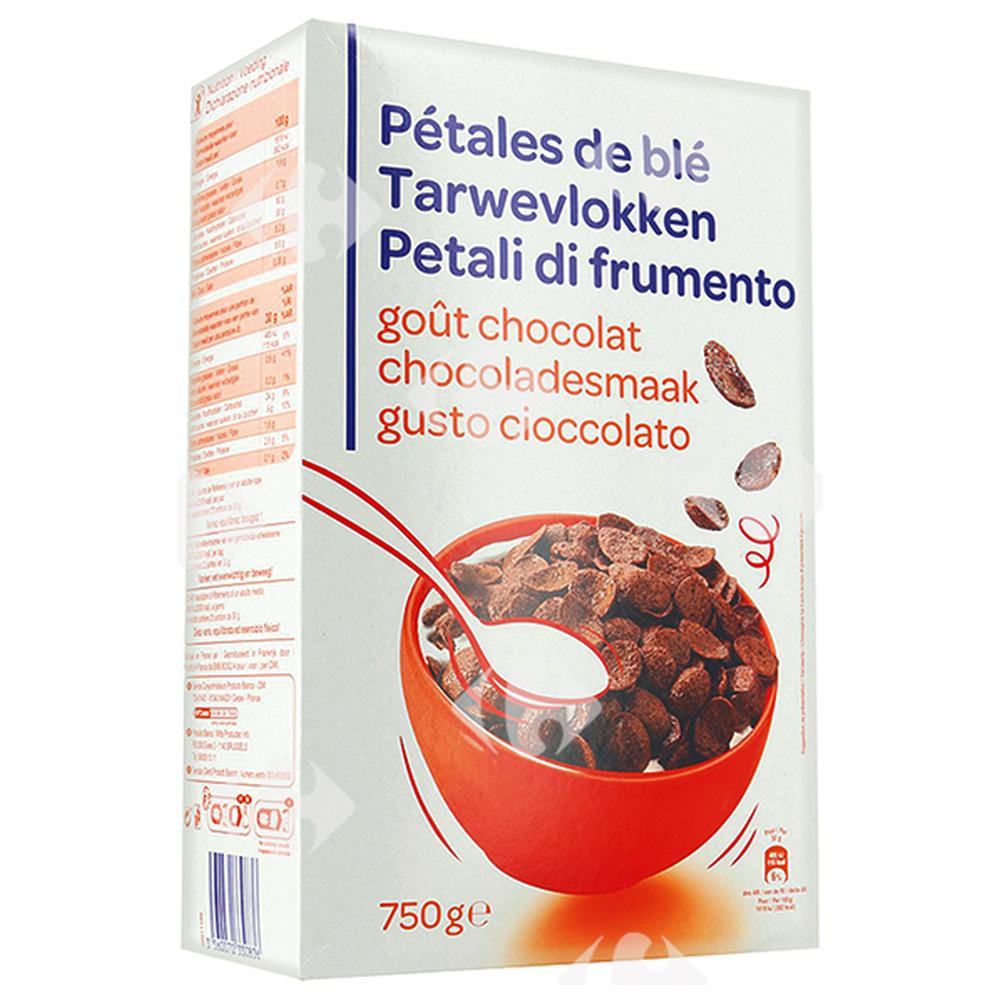 Céréales Pétales Blé Chocolat Carrefour Blanc750g