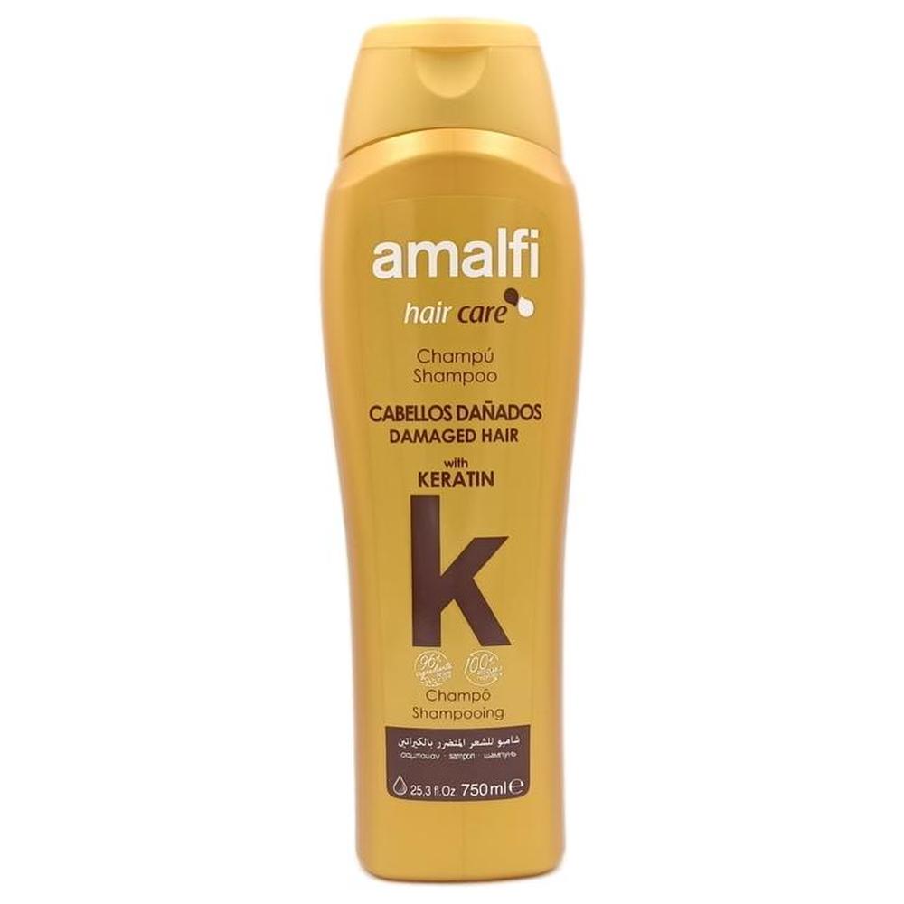Shampooing Kératine & Argan Spécial Cheveux Abîmés Amalfi 750ml