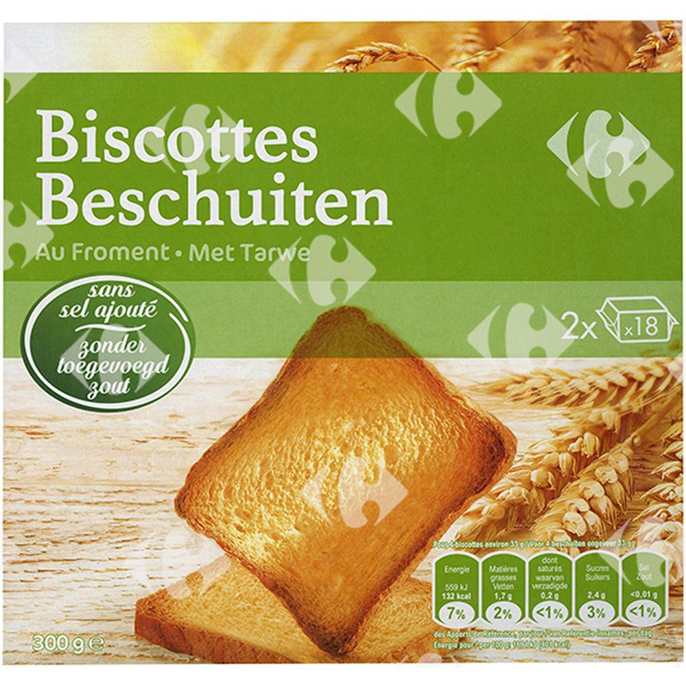 [163569] Biscottes au Froment Sans Sel Carrefour 300g