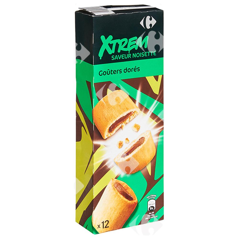[571039] Biscuits X'Trem Goûters Dorés Saveur NoisettesCarrefour 225g