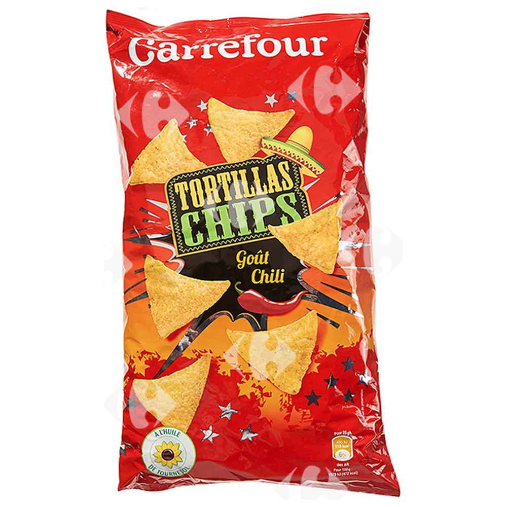 [637864] Chips Tortillas goût Chili Carrefour 400g