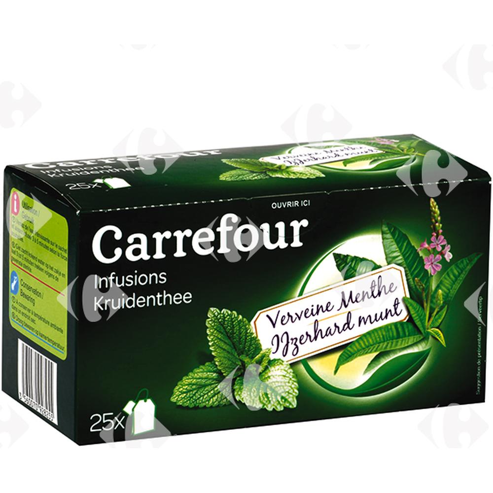 Infusions Verveine Menthe Carrefour 25 sachets