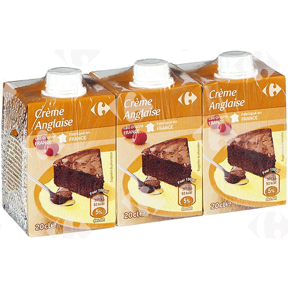 [625520] Crème Anglaise Carrefour 3x20cl