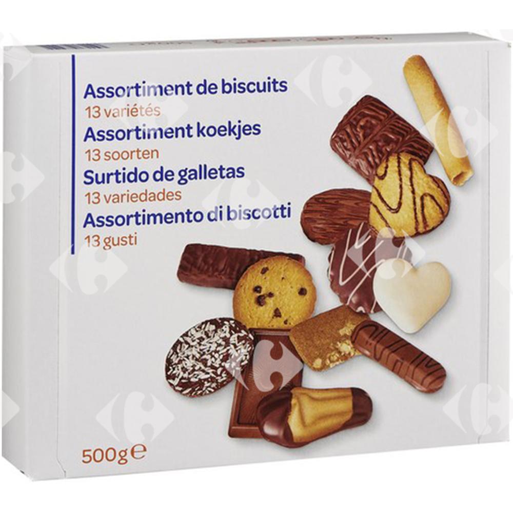 Assortiment de Biscuits 12 Variétés Carrefour Blanc500g