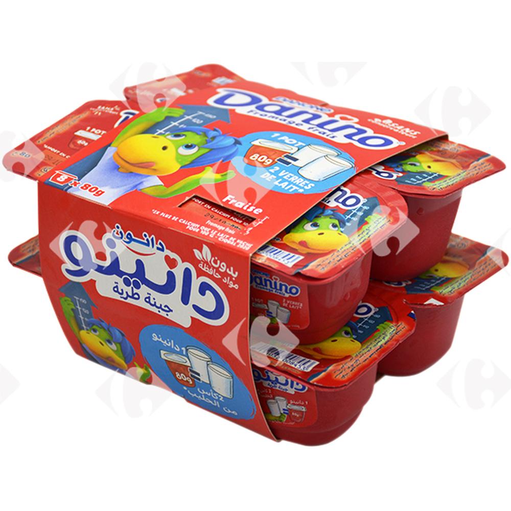 Pack Fromage Frais Fraise Danino Danone 8x80g