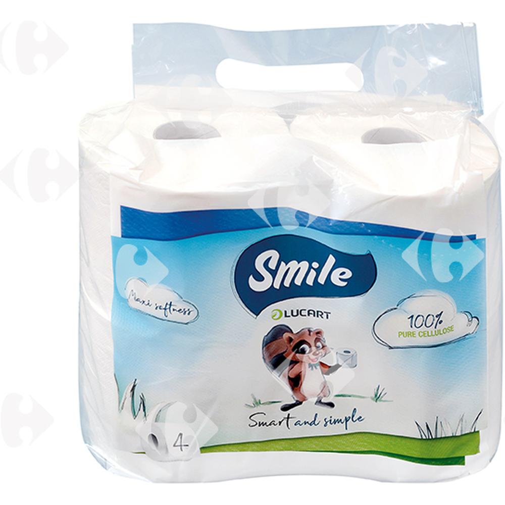 Papier Hygiénique Super Maxi 2 Plis Smile 4 rouleaux