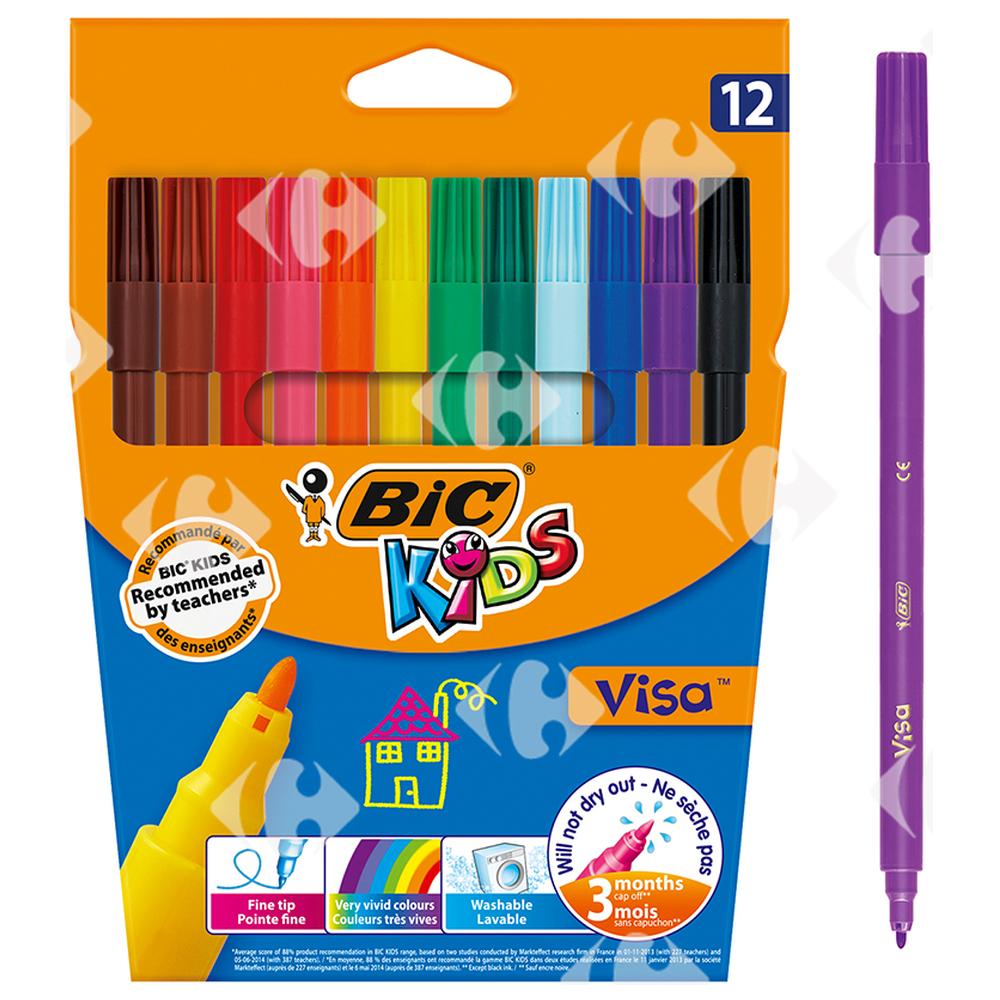 Feutre De Coloriage Visa Bic Couleurs Assorties BIC 12 unités