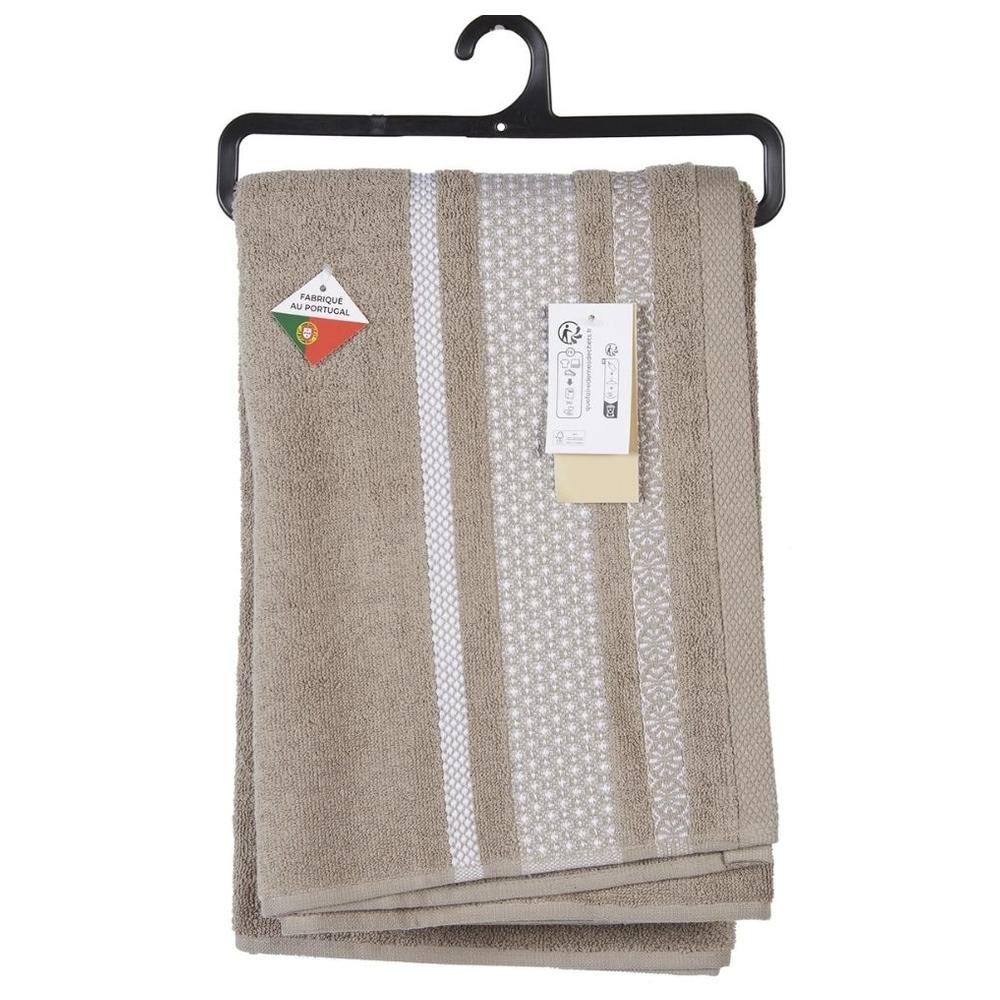 Drap Douche Taupe Uni Coton Tex Home 70x140 cm