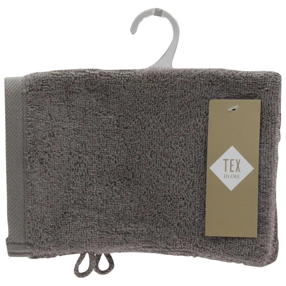 [539256] Gant de Toilette Taupe 100% Coton Tex Home 15x21cm.