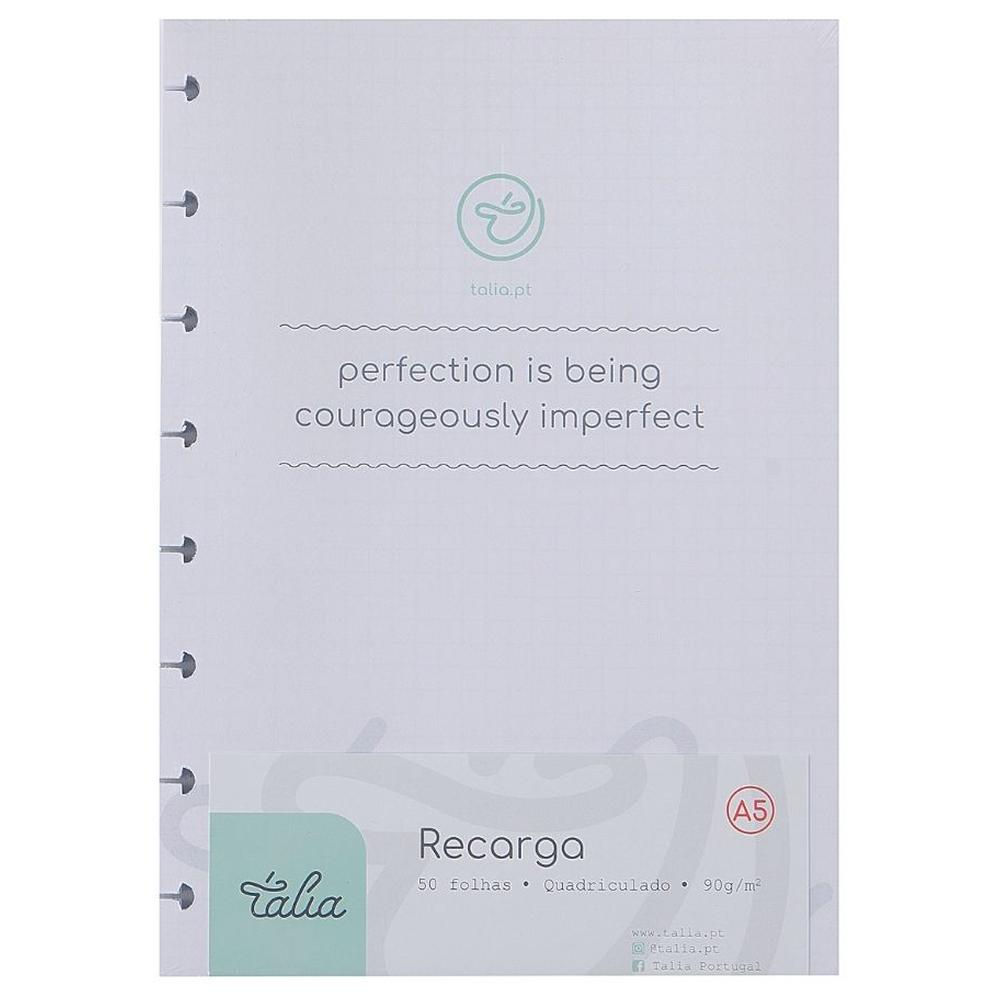 Recharge Carnet A5 50 feuilles Quadrillé Talia 21 x 15 cm