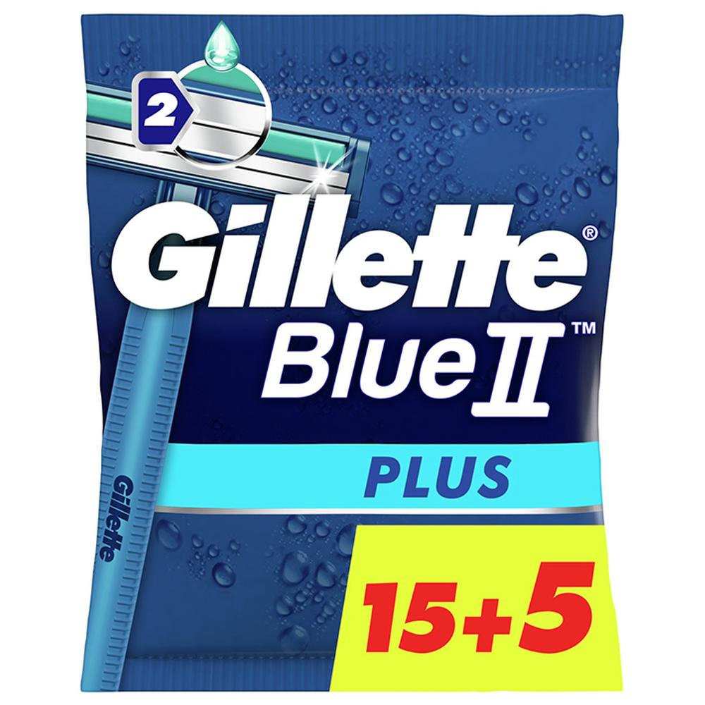Rasoir Jetable Blue II Plus Gillette 15+5 Gratuits.
