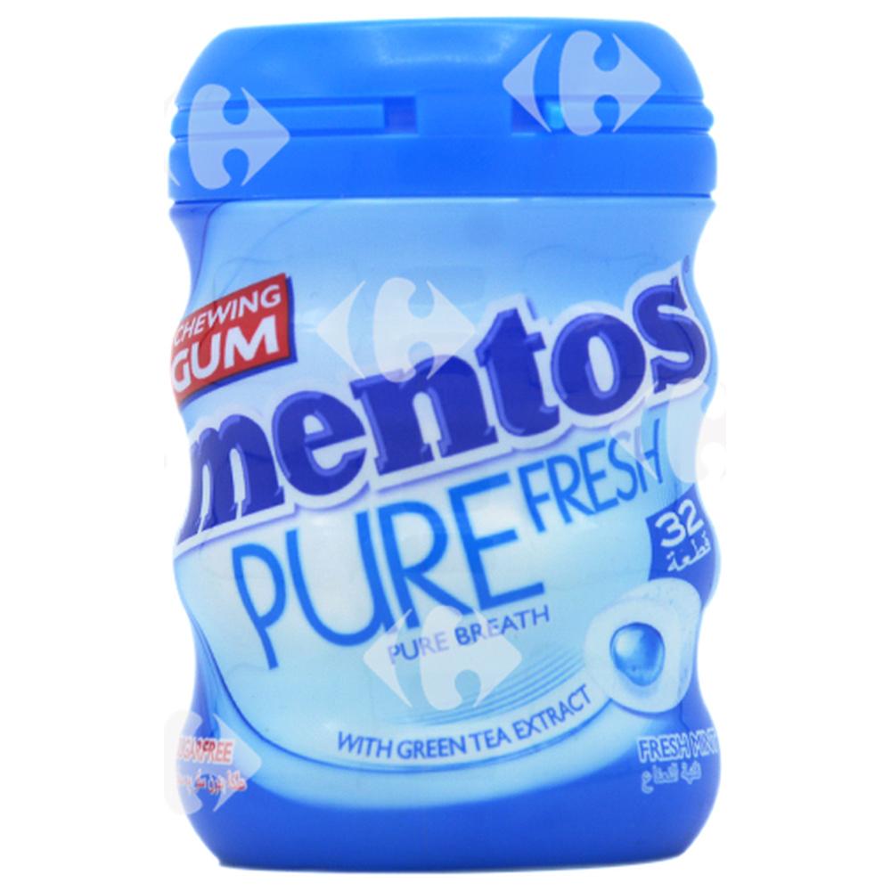 Chewing-Gum Fourré Pure Fresh Mint sans Sucres Mentos 28 Unités.
