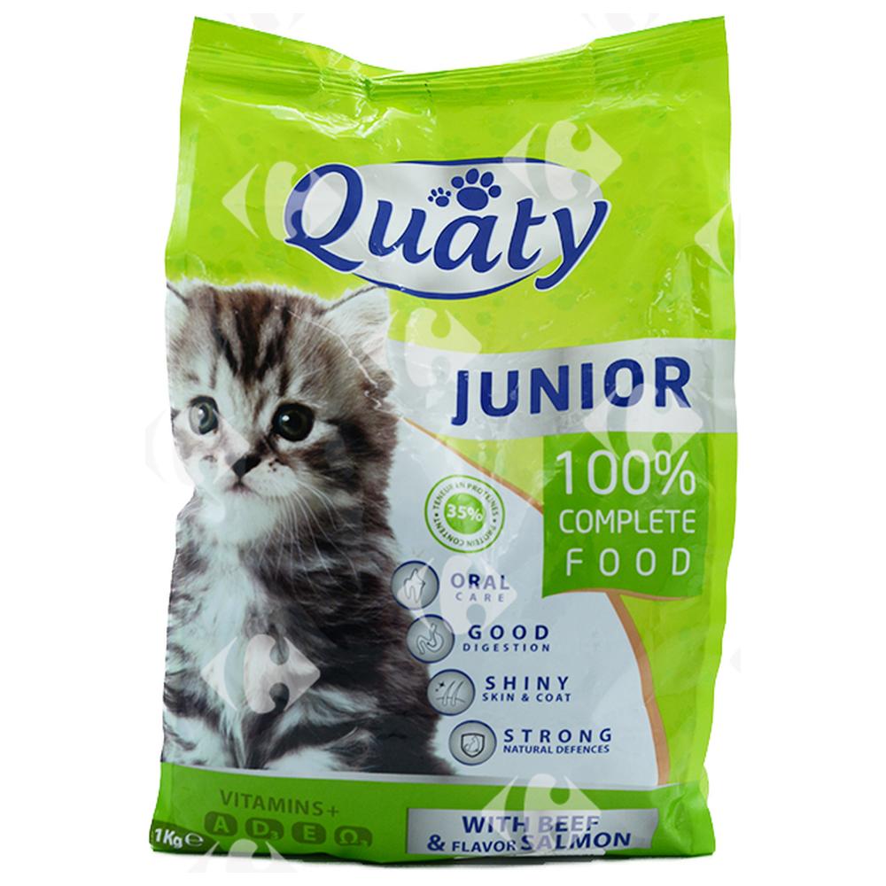 Croquettes au Bœuf et au Saumon pour Chats Juniors Quaty 1kg