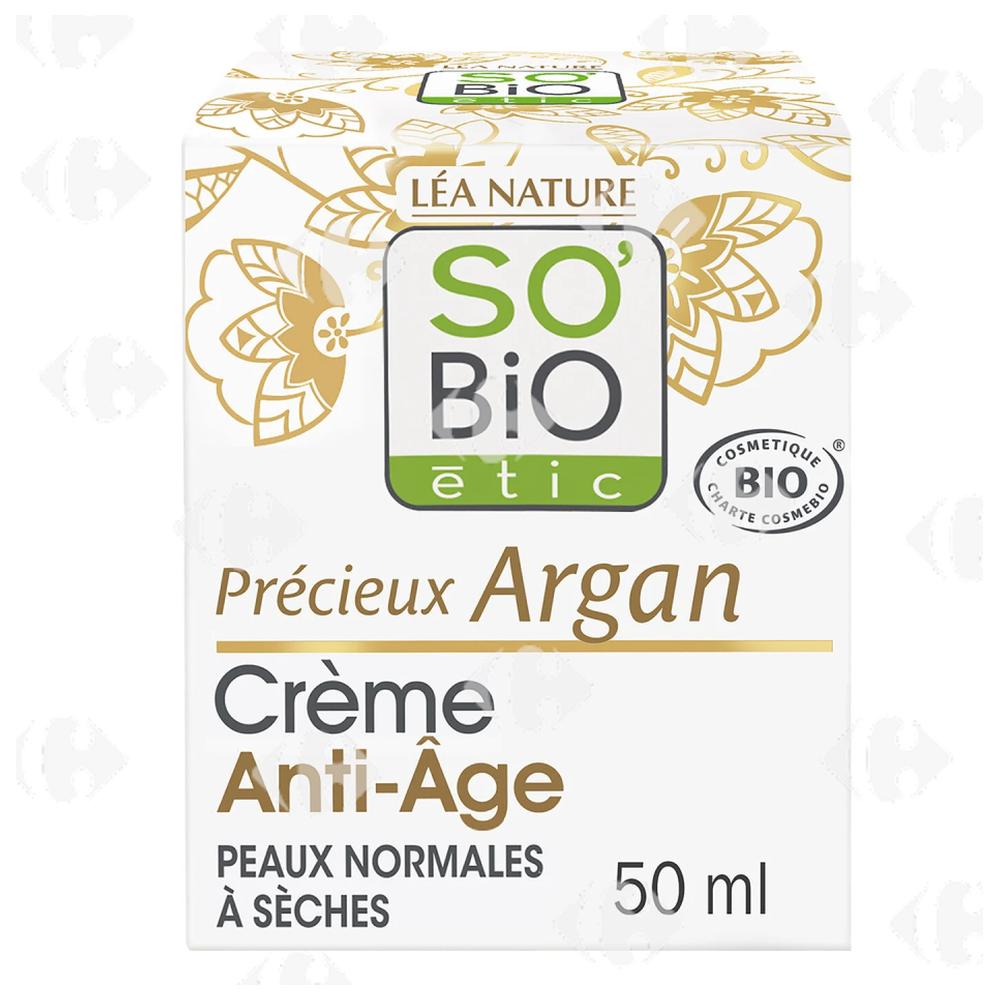 Crème Soin Anti-Âge Jour Précieux Argan Bio So'Bio 50ml