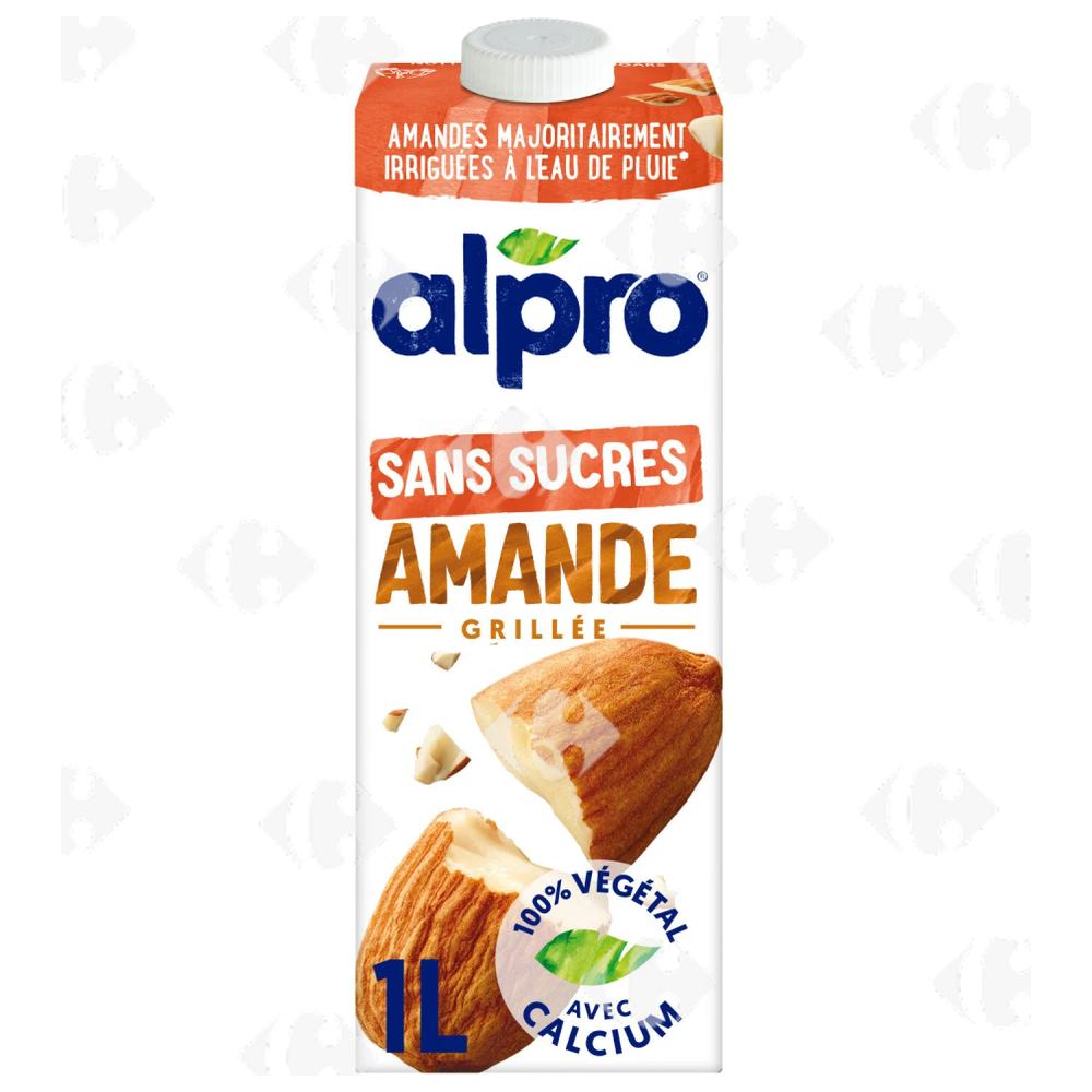 [686425] Boisson Végétale au Lait d'Amande Grillée Sans Sucres Alpro 1L.