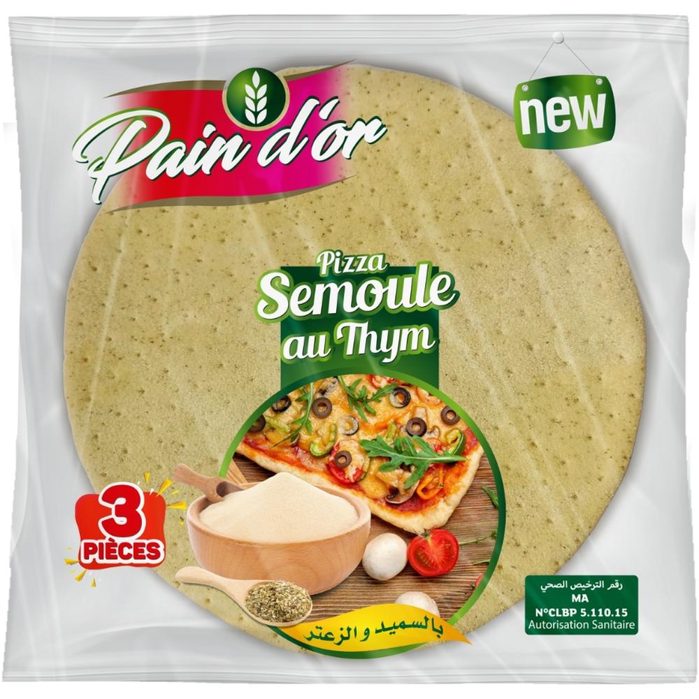Pâte à Pizza Semoule au Thym Pain d'Or 420g 3 pièces