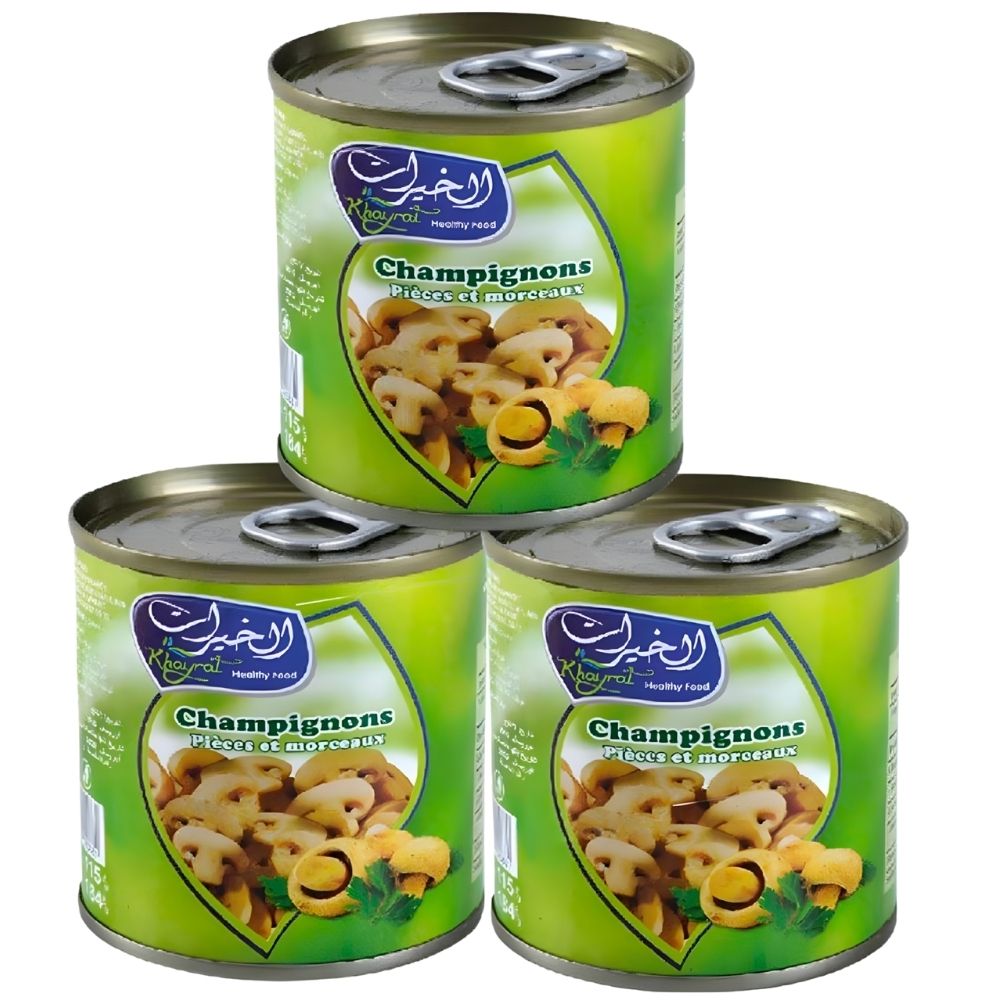 [529592] Tripack Champignons Coupés Khayrat 3x184g.