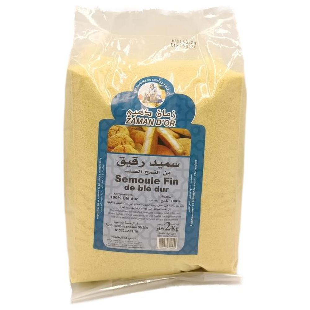 [537561] Semoule Fine de Blé Dur Zaman d'Or 2kg.