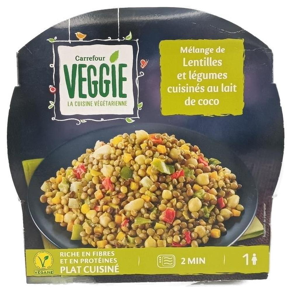 Plat Mélange Lentilles Légumes Carrefour Veggie 300g.
