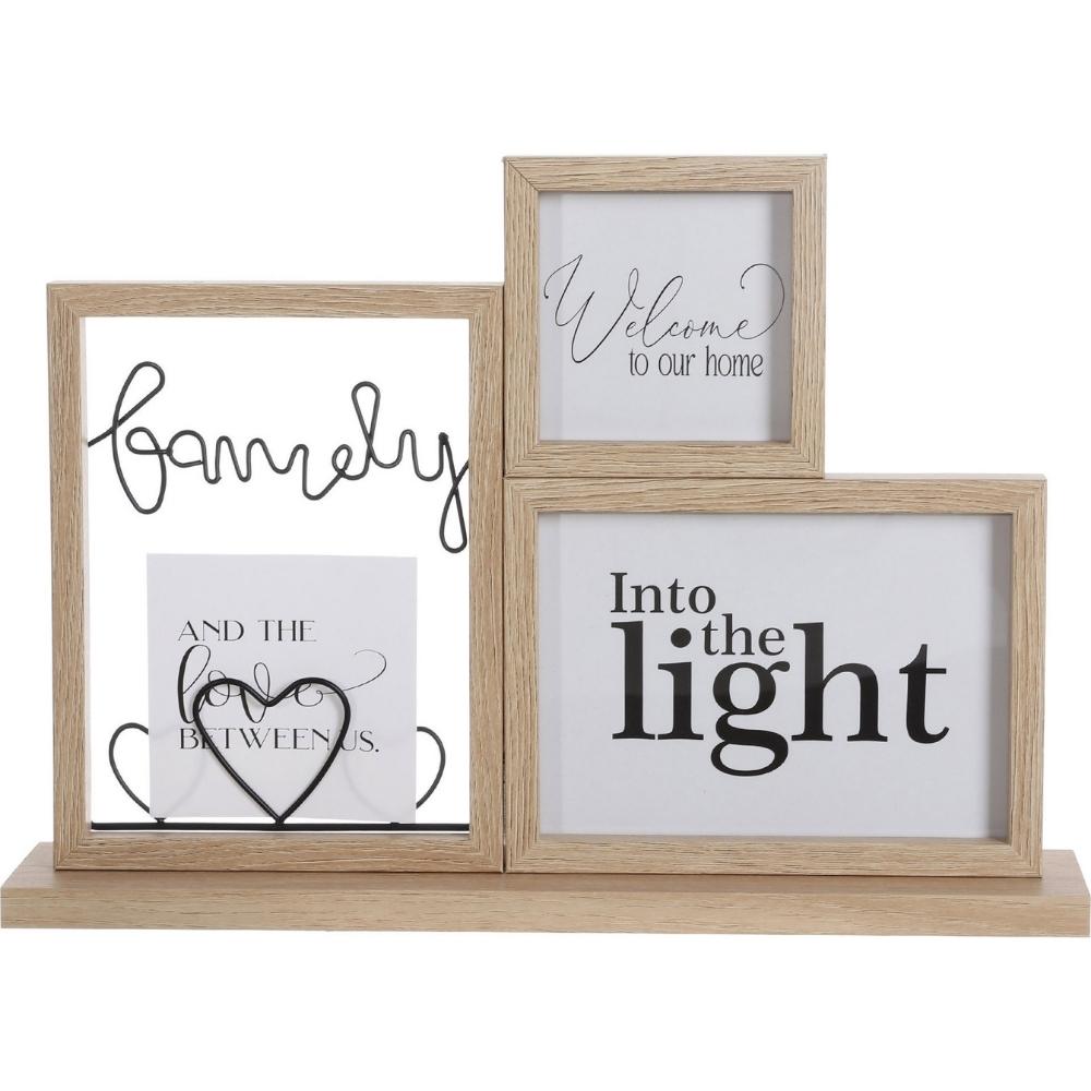 [721709] Cadre Photo Family MDF 3 Photos Kasa 27x39 cm