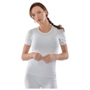 T-shirt Femme à Manches Courtes Col Rond avec Dentelle Blanc - Taille M