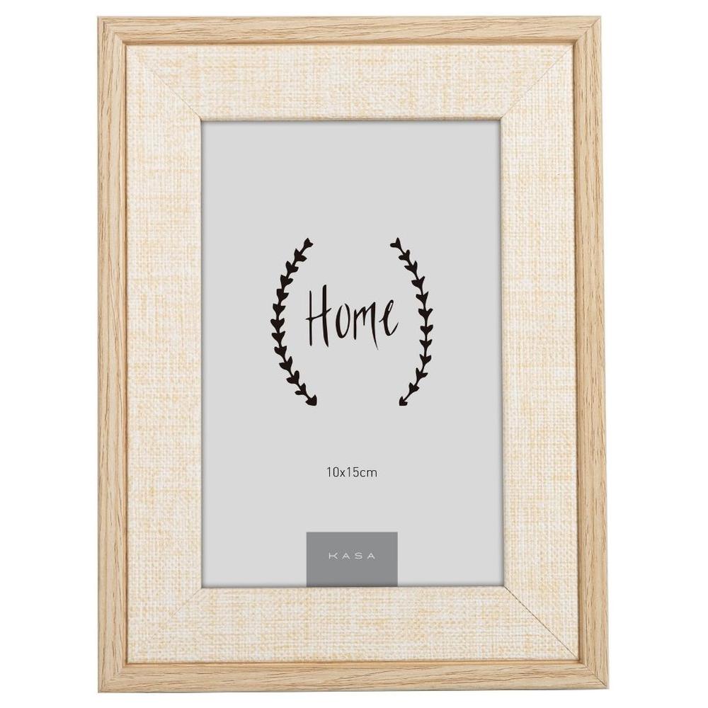 [716610] Cadre Rectangulaire avec Bordure en Tissu et Bois Kasa10x15cm